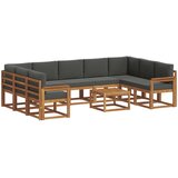  Set vanjskih sofa s jastukom 10 pcs Prirodna i antracit | Eponuda.ba