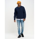 Big Star Man's Sweater 161005 Blue Wool-403 Cene