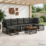  Set vanjskih sofa 8 kom. Crna i tamno siva Poliester | shoptok.hr