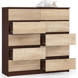 AKORD Komoda, 10 Predalov, Wenge/Hrast Sonoma, (5000332322) | Shoptok.si
