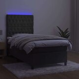  Box spring s madracem LED tamnosivi 80 x 200 cm baršun | shoptok.hr