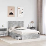  Postelja s shranjevanjem z vzglavjem Betonsko siva 135 x 190 cm, (5000106093) | Shoptok.si