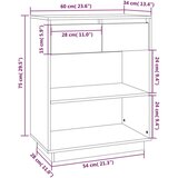  Konzolna omarica medeno rjava 60x34x75 cm trdna borovina, (20656135) | Shoptok.si
