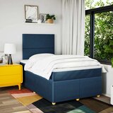 vidaXL Krevet s oprugama i madracem plavi 120 x 190 cm od tkanine | shoptok.hr