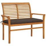 vidaXL Vrtna klop s taupe blazino 112 cm trdna tikovina Cene