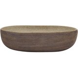Nadgradni umivaonik bež i smeđi ovalni 59x40x14 cm keramički | shoptok.hr