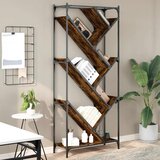  Regal za knjige smeđa boja hrasta 79x30x180 cm od drva i metala | Eponuda.com