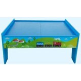  Lesena otroška miza železnica, 80-delni igralni komplet z obrnljivo in odstranljivo mizo, dim. 82,5 x 60 x 40 cm, večbarvna | Shoptok.si