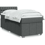 vidaXL Box spring postelja z vzmetnico temno siva 90x190 cm blago | Shoptok.si