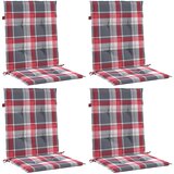  Jastuci za stolice 4 kom crveni karirani 100x50x3 cm od tkanine | shoptok.hr