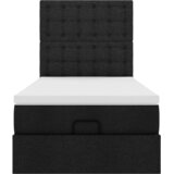  Otomanski okvir kreveta s madraca crni 90x190cm od tkanine | shoptok.hr