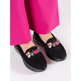 Shelvt Suede platform loafers with crystals | Shoptok.si
