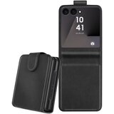 AVIZAR Chesterfield etui za kartice za Samsung Z Flip 7 z magnetnim zavihkom, Črna, (5000190127) | Shoptok.si