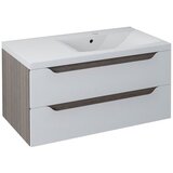 Sapho Bijeli/u prirodnoj boji zidni ormarić bez umivaonika u dekoru egzotičnog drva 90x45 cm Wave – | shoptok.hr