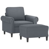  Fotelja s tabureom tamnosiva 60 cm baršunasta | shoptok.hr