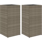 vidaXL vrtna korita 2 kosa siva 40x40x80 cm poli ratan, (21317279) Cene