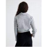 Koton Tweed Bomber Jacket with Pockets and Buttoned Shirt Collar | Shoptok.si