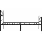  Metalni okvir kreveta uzglavlje i podnožje crni 100x190 cm | shoptok.hr