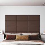 vidaXL Stenski paneli 12 kosov rjavi 60x30 cm umetno usnje 2,16 m² Cene