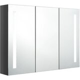 LED kupaonski ormarić s ogledalom 89 x 14 x 62 cm sjajni sivi | shoptok.hr
