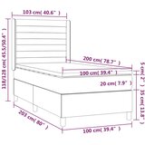  box spring s madracem LED tamnosivi 100x200 cm tkanina | shoptok.hr