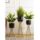 Metalna saksija LOFT 68x20 cm zlatna/crna | Eponuda.com