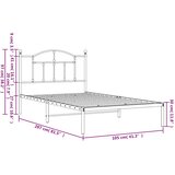  Metalni okvir za krevet s uzglavljem crni 100x200 cm | shoptok.hr