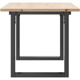  Stolić za kavu O-oblika 100x50x45cm borovina i lijevano željezo | shoptok.hr