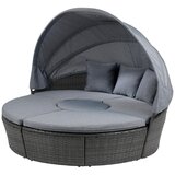 Modern Living Vrtni Ležalnik Costa Rica, Rjava, Siva, Zložljiva Streha | Shoptok.si