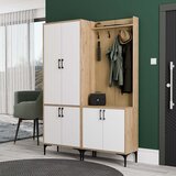 Hanah home čiviluk set 5032-5002 oakwhite hall stand Cene