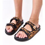  Kliris Crochet Leopard Print Sandals with Adjustable Straps | Shoptok.si