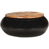  Stolić za kavu crni 68x68x30 cm od masivnog obnovljenog drva | shoptok.hr