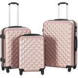  3-dijelni set čvrstih kovčega ružičasto-zlatni ABS | shoptok.hr