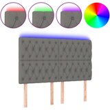 vidaXL LED posteljno vzglavje temno sivo 160x7x118/128 cm blago | Shoptok.si