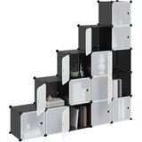  Kockasti organizator za pohranu s 15 kocki i vratima crni PP | Eponuda.com