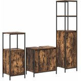  Set namještaja za kupaonicu Zidne 3 pcs Dimnjeni hrast i crna | shoptok.hr