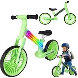 Trike Fix Glow dječji balans bicikl s LED rasvjetom, neonsko zeleni Slike
