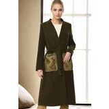 Dewberry Z6363 WOMEN'S COAT-KHAKI-1
