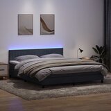  Krevet s oprugama i madracem LED tamnosivi 180x210 cm baršunasti | shoptok.hr