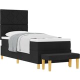 vidaXL Box Spring Krevet s Madracem i Klupom Crni 80x200 cm Tkanina Cijene