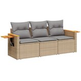 Maison Chic Seti vrtnega pohištva - Vrtna garnitura - Vrtni pohištvo set 3-delna z blazinami bež poli ratan, (21809737) | Shoptok.si