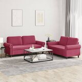  2-dijelni set sofa s jastucima crvena boja vina baršunasti | shoptok.hr