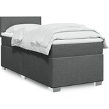 vidaXL Box spring postelja z vzmetnico temno siva 90x200 cm blago Cene