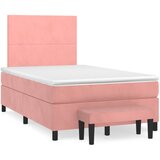 Box spring krevet s madracem ružičasti 120 x 200 cm baršunasti | Eponuda.ba