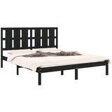  Posteljni okvir črn iz trdnega lesa 150x200 cm 5FT, (20788143) | Shoptok.si