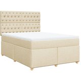 Krevet s oprugama i madracem krem 160x200 cm od tkanine | shoptok.hr