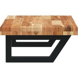 vidaXL Stenska polica za umivalnik jeklo in trden akacijev les | Shoptok.si