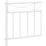  Metalni okvir za krevet s uzglavljem bijeli 150x200 cm | shoptok.hr