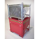eurokraft pro Prekucni zaboj, prostornina 0,50 m³, z drsno zaporo na čelni strani, rumeno oranžne barve RAL 2000 | Shoptok.si