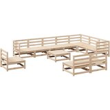 Maison Chic Seti vrtnega pohištva - Vrtna garnitura - Vrtni pohištvo set 11-delna trdna borovina, (21818163) | Shoptok.si